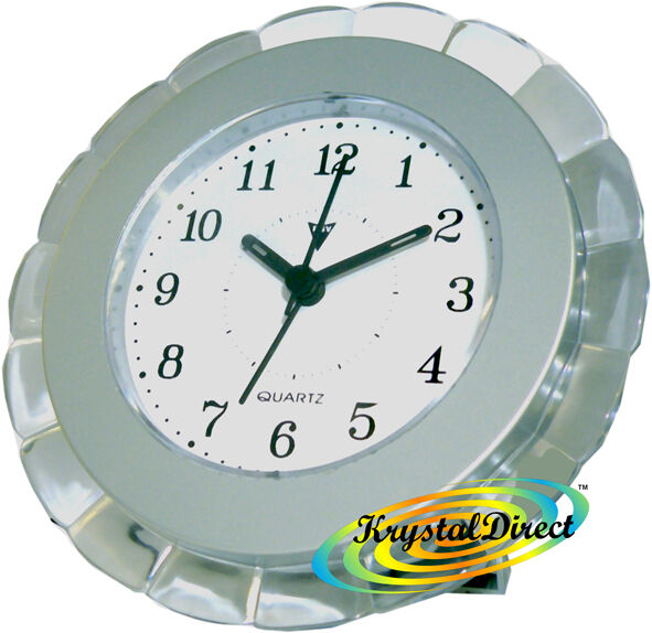 Psv Beep Alarm Clock Silver White Dial Flower Shape