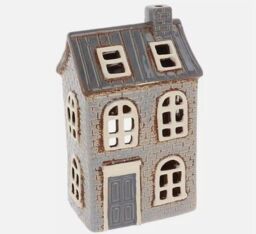 Shudehill Giftware Village Pottery Lilac Brick House Tealight Holder