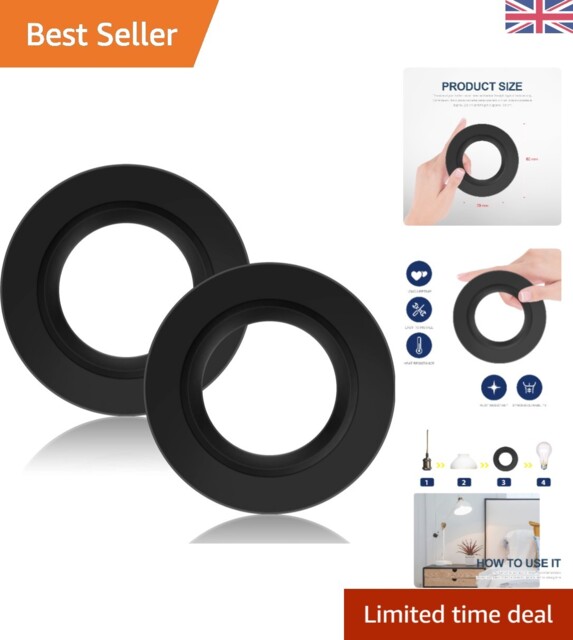Convenient 2-pack Black Lamp Shade Reducers: Perfect For E27 To B22