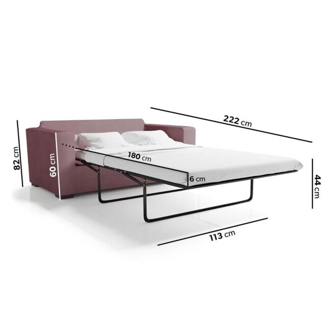 Layton Velvet Sofa Bed - Pink (lyt003)