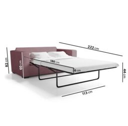 Layton Velvet Sofa Bed - Pink (lyt003)