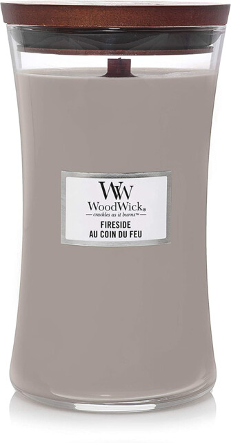 Woodwick Large Hourglass Scented Candle - Fireside - With Crackling