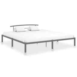 Bed Frame Grey Metal 200x200 Cm Vidaxl