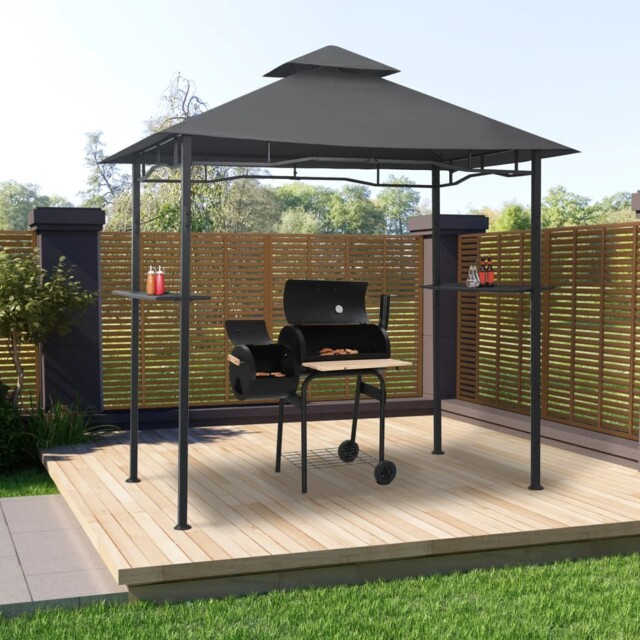 Bbq Gazebo 240x150x255 Cm Anthracite Steel