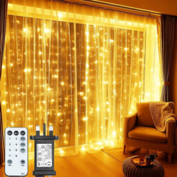 Maggift Curtain Lights Indoor Outdoor, 3mx3m 18 Ketten 450 Led