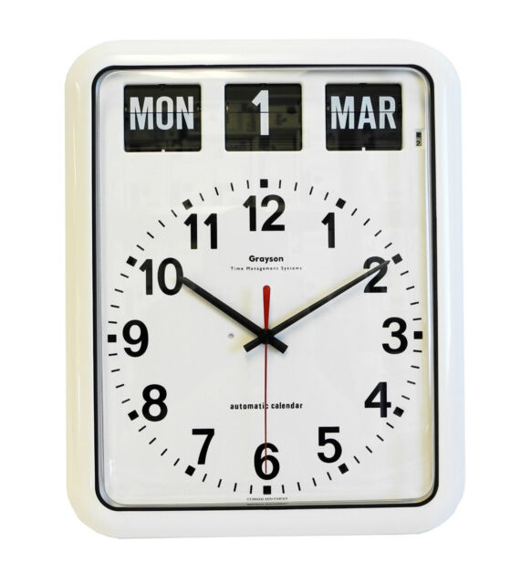 White Grayson Digital Easy To Read Dementia Calendar Clock - G239a