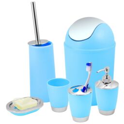 Blue Bathroom Accessories Set Toothbrush Tumbler Holder Soap Dish