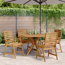 5 Piece Garden Dining Set Solid Wood Acacia Vidaxl