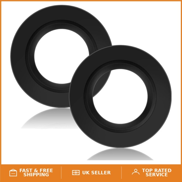 Set Of 2 Black Metal Lamp Shade Reducer Rings For E27 To B22