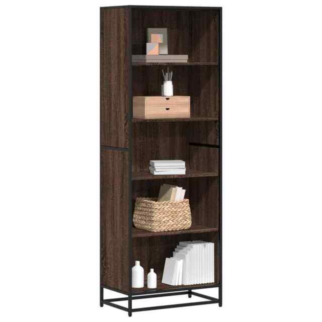 Bookcase Brown Oak 60x35x170.5 Cm Engineered Wood Vidaxl