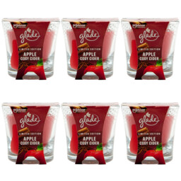 Glade Scented Candle 6 X 129g Apple Cosy Cider Red Glass Christmas