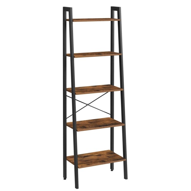 Ladder Shelf, 5-tier Industrial Bookcase, Storage Unit, With Metal