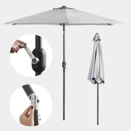 Vonhaus Parasol Umbrella 2.7m Garden Parasol With Crank & Tilt
