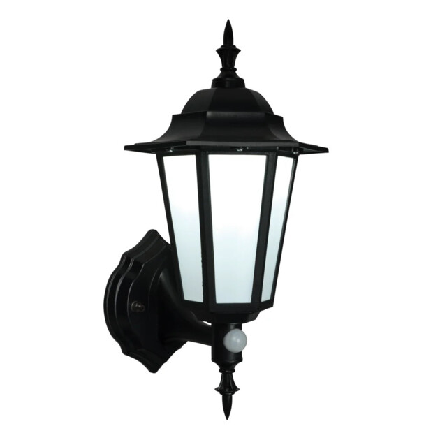 Outdoor Light Black Evesham Led Wall Ip44 Pir Saxby 54555