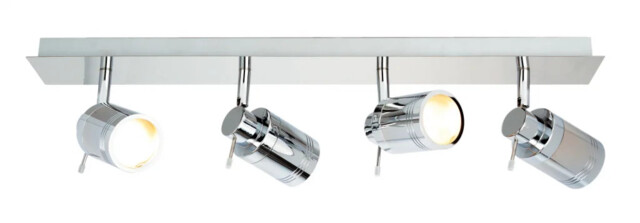 Bathroom Light Silver Scorpius 4 Spot Bar Chrome Ip44 Spa