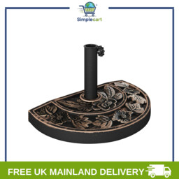 9kg Resin Half Round Parasol Base Umbrella Stand Garden Outdoor