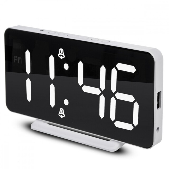5902211130772 Digital Clock Wth Alarm Greenblue Gb383 Greenblue