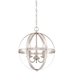 Westinghouse Chandelier Stella Mira Brushed Nickel Three Light Pendant
