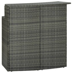 Outdoor Patio 120cm Poly Rattan Garden Bar Table Outside Balcony