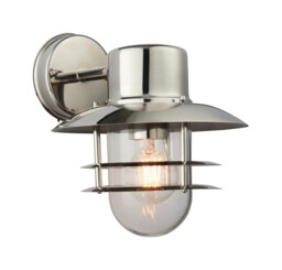 Outdoor Light Silver Jenson Wall Ip44 Polished Stainless Steel Endon