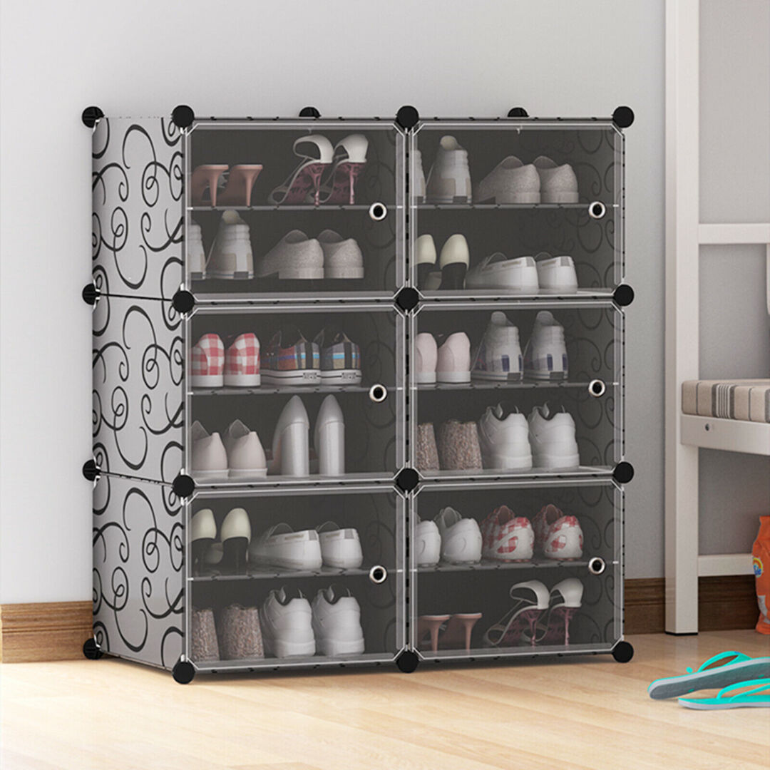 Cube Storage Shoe Organizer Mondeer 12 Cube Black Plastic Shoe