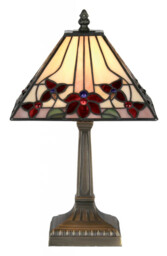 Tiffany Table Light Floor Antique Camillo Cream Red 235mm Oaks