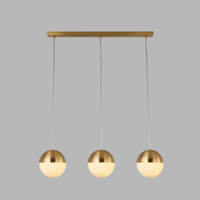 Searchlight Endor 3 Light Satin Brass With Opal Glass 18cm Bar Pendant