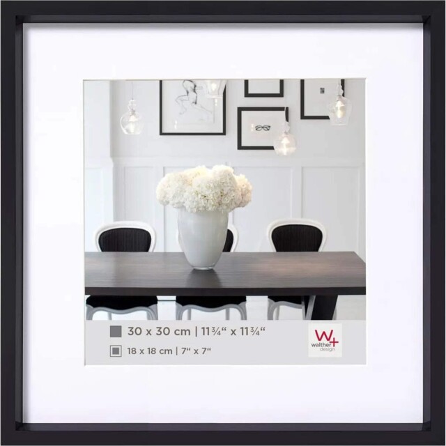 Walther Steel Style Photo Frame Black 8x8 Inch