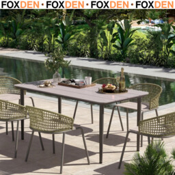 Garden Dining Table Outdoor Table For Six People Rust Resistant Metal