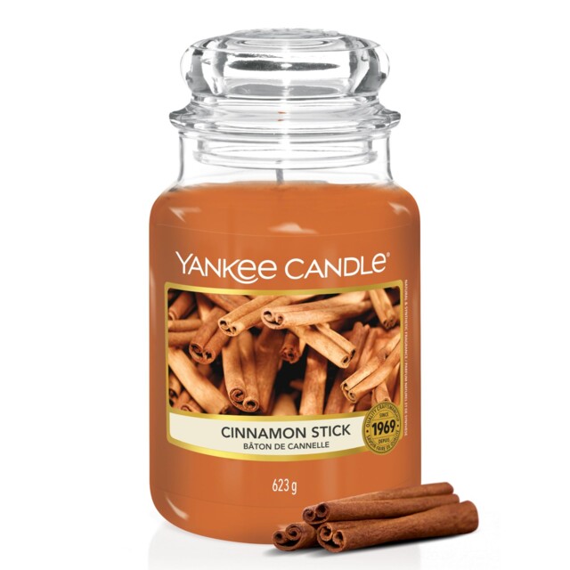 Yankee Candle Scented - Cinnamon Large Jar Candle, Stick