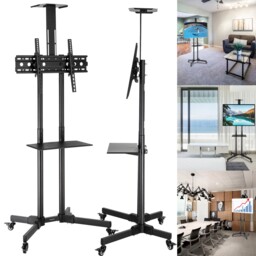 Mobile Tv Cart Floor Stand Home Office Mount Tv Trolley With Storage