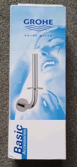 Grohe Basic Bathroom Reserve Toilet Roll Holder Wall Mounted Chrome