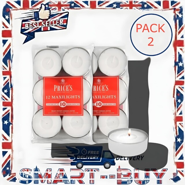 Prices Large Maxi Tealight Night Lights 10 Hour Long Burn Candles-24