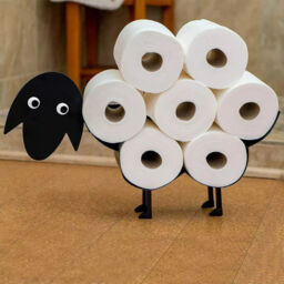Black Sheep Toilet Roll Paper Holder Free-standing Bathroom Tissue
