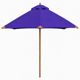 Hardwood Garden Parasol – 2m Umbrella With Pulley Lift & Vent, Purple