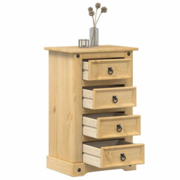 Bedside Table Honey 53x39x84 Cm Solid Pine Wood 2-drawer Storageunit