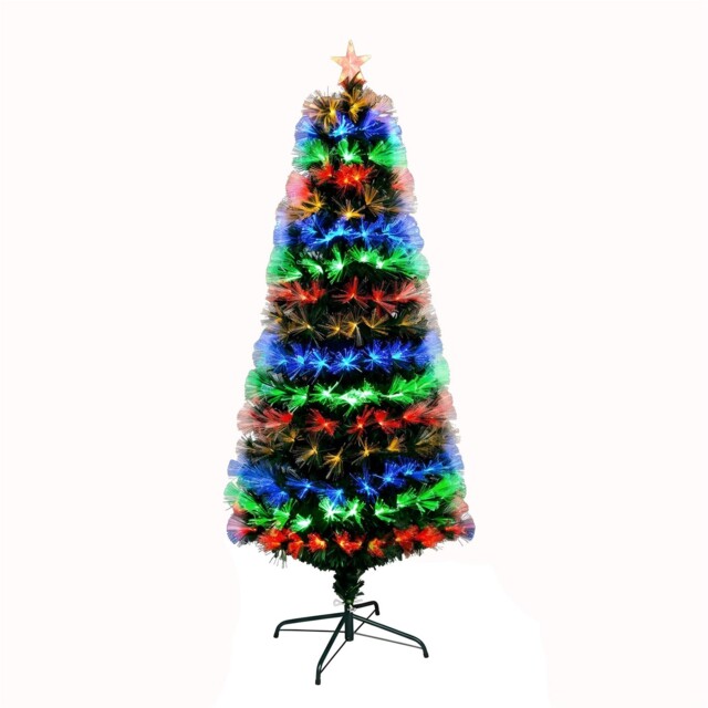 3ft Pre-lit Christmas Tree Green Fiber Optic Led Light Xmas Home