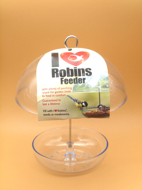 Jacobi Jayne Clear Hanging Bird Feeder - I Love Robins Feeder