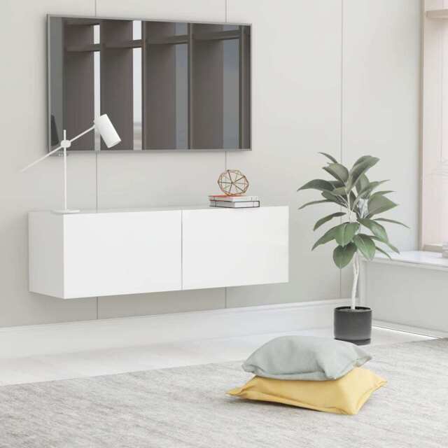 Tv Cabinet White 100x30x30 Cm Engineered Wood Vidaxl