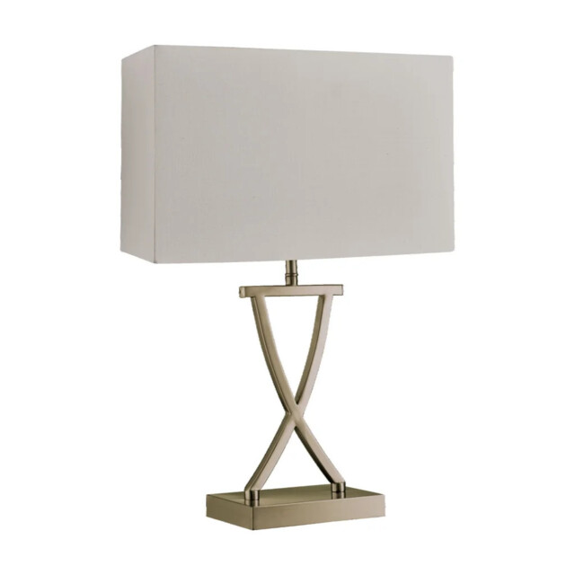 Table Light Brass Club Antique Cream Searchlight 7923ab