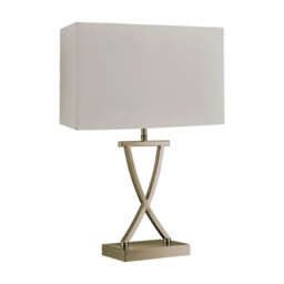 Table Light Brass Club Antique Cream Searchlight 7923ab