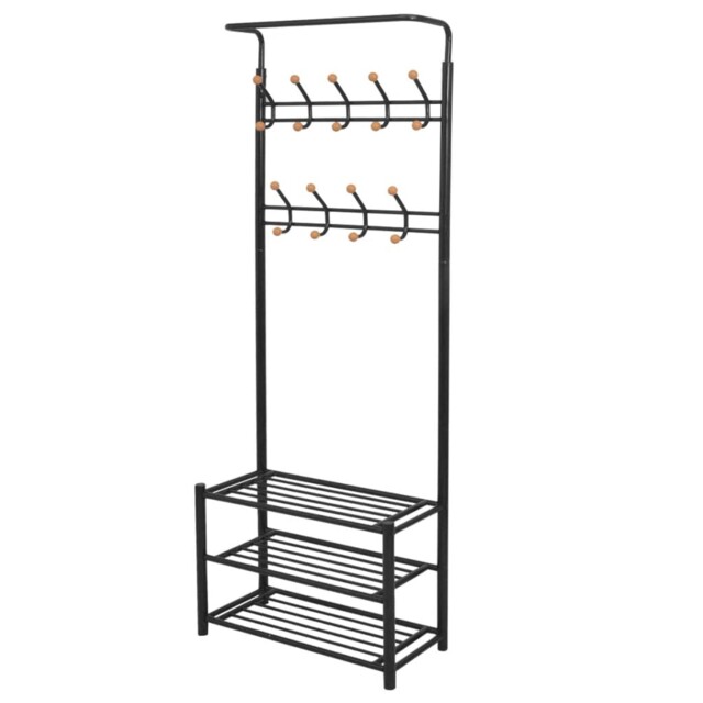 Garment Clothes Rack Rail Organiser With Shoe Storage Shelf
