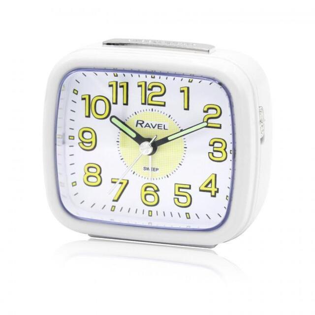 Ravel Mid Sized Bedside Quartz Alarm Clock White Rc044.4