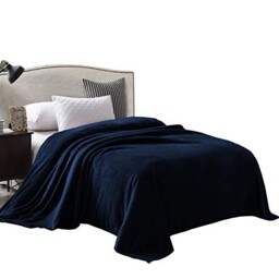 Soft Fleece King Size Blanket For Bed, Navy Blue