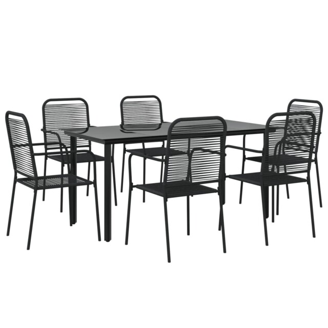 Garden Dining Set Black Outdoor Furniture 3/5/7/9 Piece Multi Sizes
