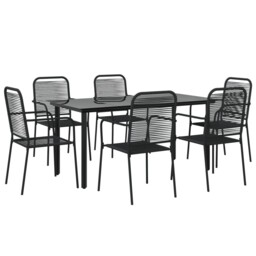 Garden Dining Set Black Outdoor Furniture 3/5/7/9 Piece Multi Sizes