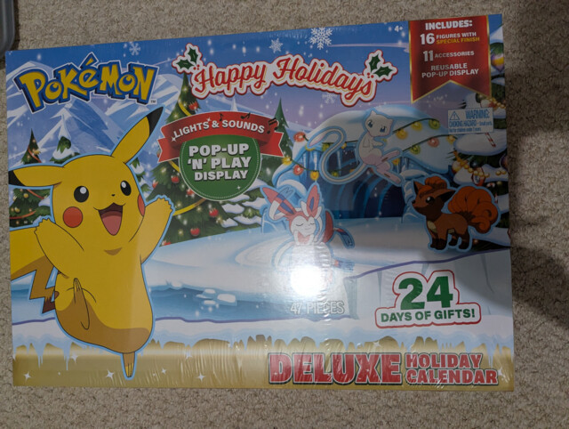 Pokemon Deluxe Holiday Advent Calendar Lights Sounds Pop-up Play 16