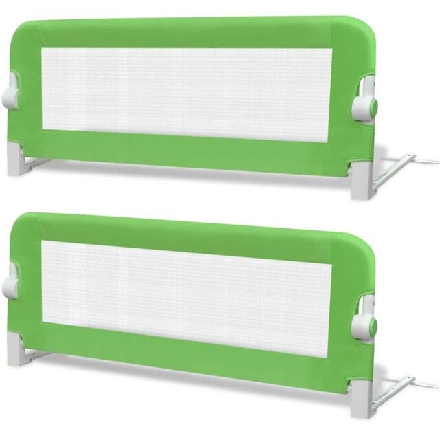 2x Toddler Bed Rail Green 102x42cm Cotbed Protective Gate Guard Vidaxl