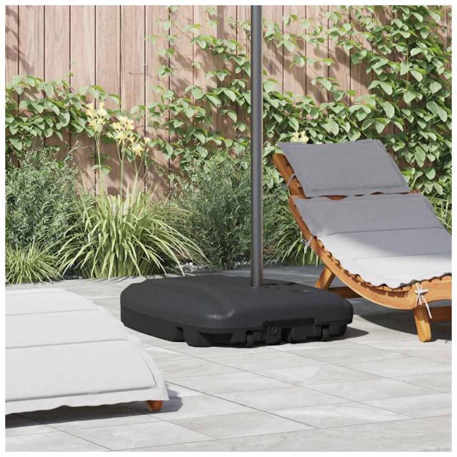 Parasol Base Black Plastic 60x80x15cm Wheels 50-58mm Tube Hole