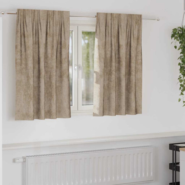 Velvet Curtains 140x140 Cm Champagne Pair Luxe Set Lined Thermal Room